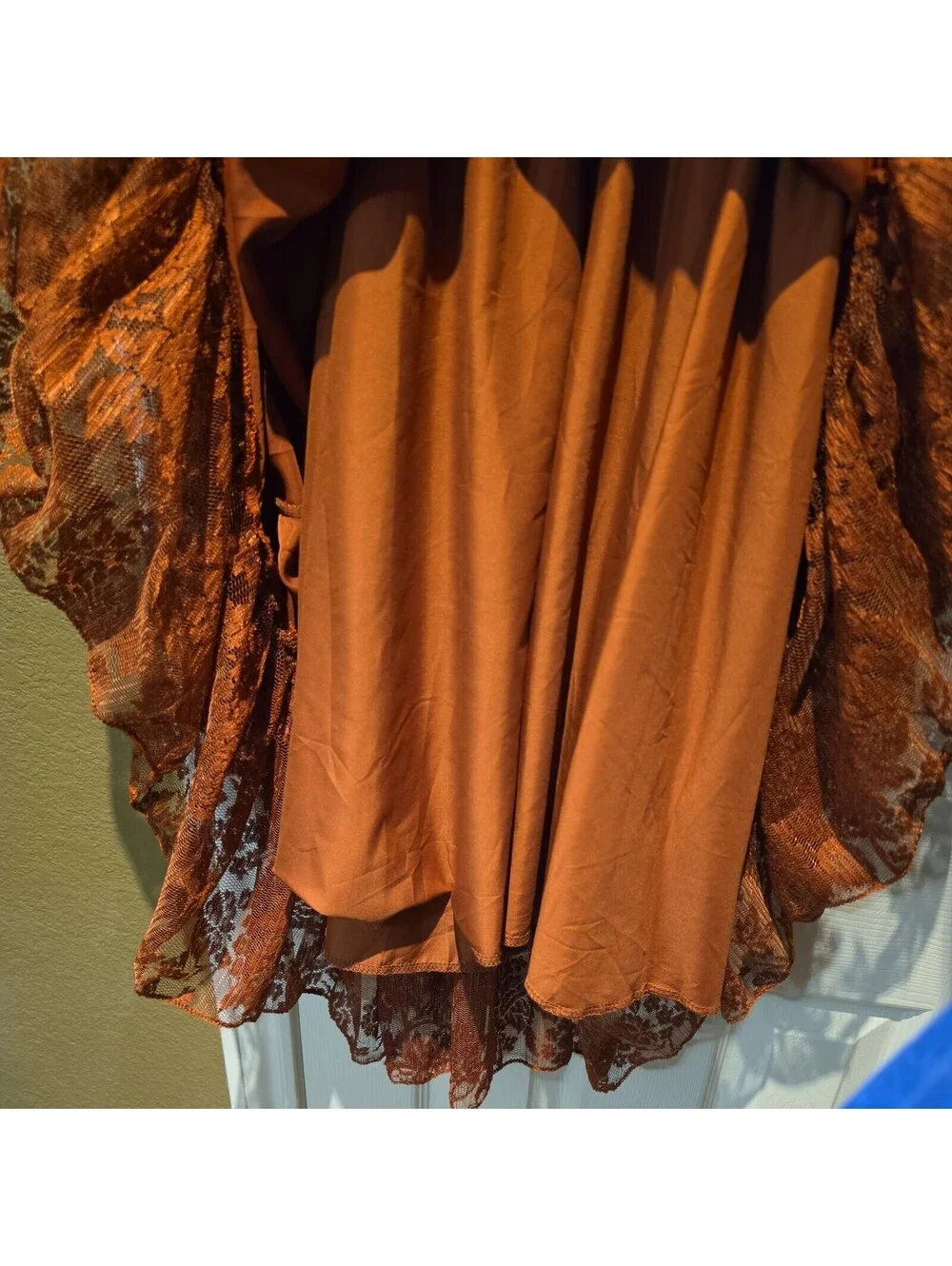 Joyfolie By Mia Joy 6 Girls Rust Colored Sleeveless Lace Tiered Maxi Dress